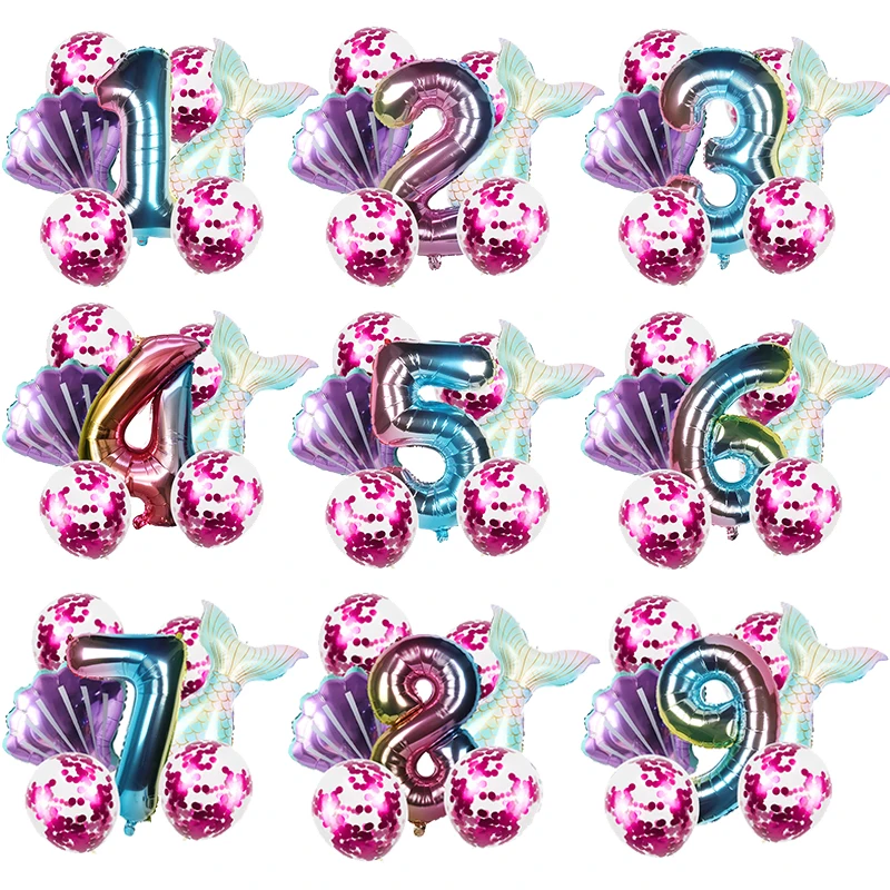 8pcs Mermaid Birthday Party Balloons 0-9 Number Foil Balloon Girl 1st Birthday Party Decoration Kids Mermaid Tail Helium Globos
8pcs Mermaid Birthday Party Balloons 0-9 Number Foil Balloon Girl 1st Birthday Party Decoration Kids Mermaid Tail Helium Globos