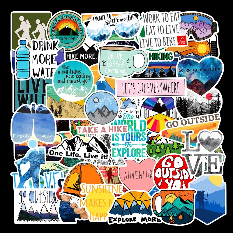 50PCS Camping Go Hiking Travel Stickers Outdoor Landscape Graffiti Waterproof Decal Sticker Laptop Motorcycle Skateboard Bicycle
50PCS Camping Go Hiking Travel Stickers Outdoor Landscape Graffiti Waterproof Decal Sticker Laptop Motorcycle Skateboard Bicycle