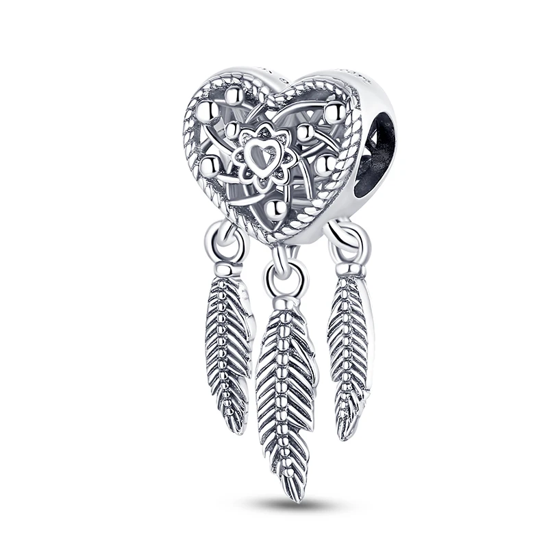 HOT 925 Sterling Silver Zircon Dreamcatcher Feather Charm Luxury Beads Fit Pandora Bracelet Necklace For Women 925 Jewelry Gift
HOT 925 Sterling Silver Zircon Dreamcatcher Feather Charm Luxury Beads Fit Pandora Bracelet Necklace For Women 925 Jewelry Gift