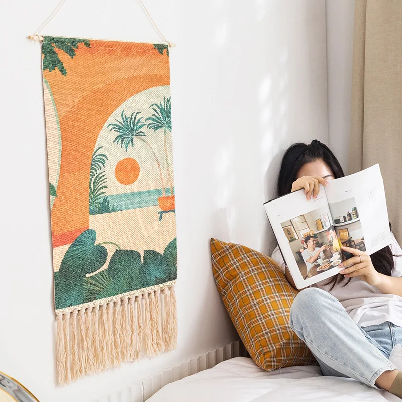 Nordic Fresh Cotton And Linen Hand-woven Homestay Tassel Tapestry Decoration Hanging Canvas Art Bedroom Hanging Cloth
Nordic Fresh Cotton And Linen Hand-woven Homestay Tassel Tapestry Decoration Hanging Canvas Art Bedroom Hanging Cloth