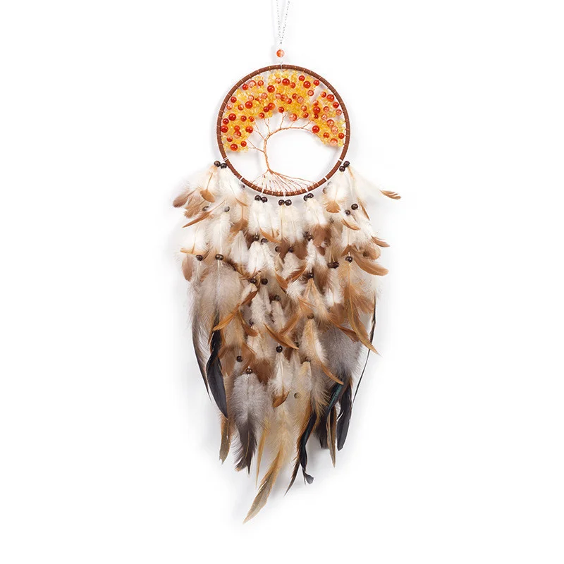 Leaf Dream Catcher Brown Feather Pendant Acrylic Beaded Wall Hanging Wind Chimes Feathers Living Room Handmade Woven Ornaments
Leaf Dream Catcher Brown Feather Pendant Acrylic Beaded Wall Hanging Wind Chimes Feathers Living Room Handmade Woven Ornaments