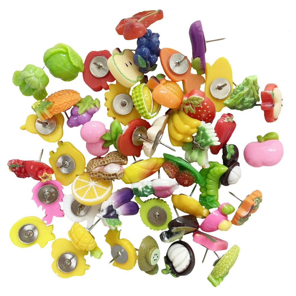 30pcs Fruit Vegetable Shape Push Pins Thumb Thumbtack Board Pins Drawing Photo Wall Studs Office School Supplies
30pcs Fruit Vegetable Shape Push Pins Thumb Thumbtack Board Pins Drawing Photo Wall Studs Office School Supplies