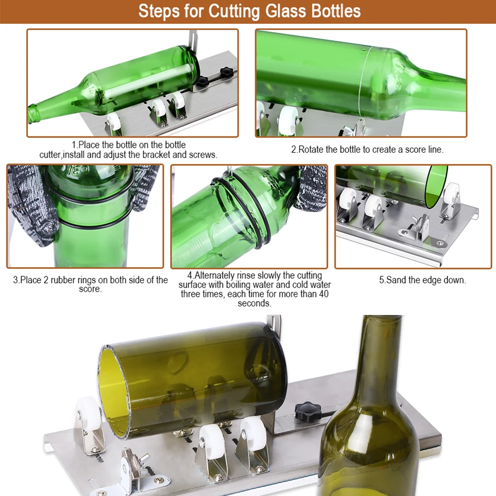 Glass Bottle Cutter DIY Machine For Cutting Wine Beer Whiskey Alcohol Champagne Craft Gloves Glasses Accessories Tool Kit
Glass Bottle Cutter DIY Machine For Cutting Wine Beer Whiskey Alcohol Champagne Craft Gloves Glasses Accessories Tool Kit