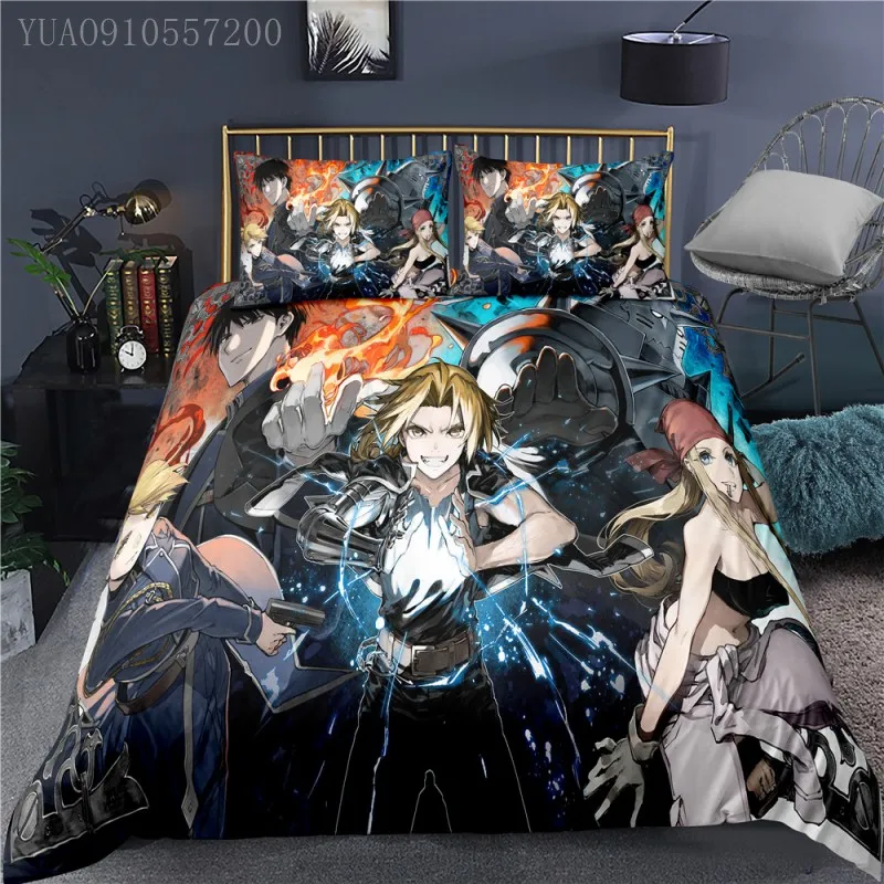 2/3 pcs 3D Printed Bedding Set Fullmetal Alchemist Edward Elric Soft Duvet Cover Set Twin Full Queen King Size Home Textile
2/3 pcs 3D Printed Bedding Set Fullmetal Alchemist Edward Elric Soft Duvet Cover Set Twin Full Queen King Size Home Textile