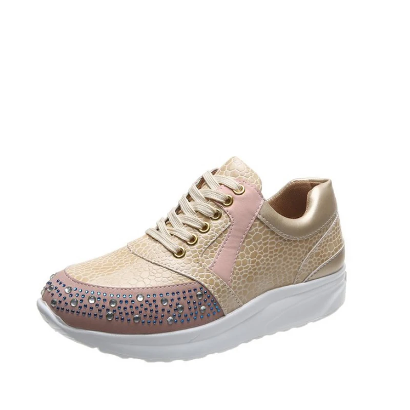 Woman Shoes Mesh Rhinestone Lace Up Thick Bottom Female Footwear Casual Round Toe Increase Ladies Shoe 2021 New Autumn Spring
Woman Shoes Mesh Rhinestone Lace Up Thick Bottom Female Footwear Casual Round Toe Increase Ladies Shoe 2021 New Autumn Spring