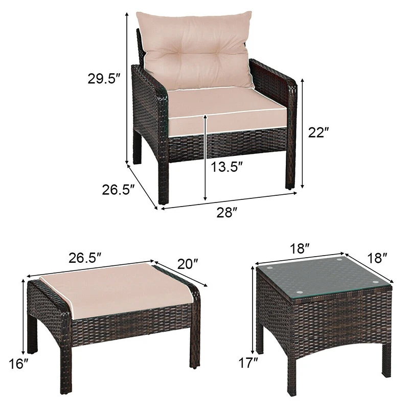 5 Pcs Patio Rattan Wicker Sofa Furniture Set Outdoor Furniture Sturdy Material Steel Frame Garden Chair Set Useful Tea Table
5 Pcs Patio Rattan Wicker Sofa Furniture Set Outdoor Furniture Sturdy Material Steel Frame Garden Chair Set Useful Tea Table