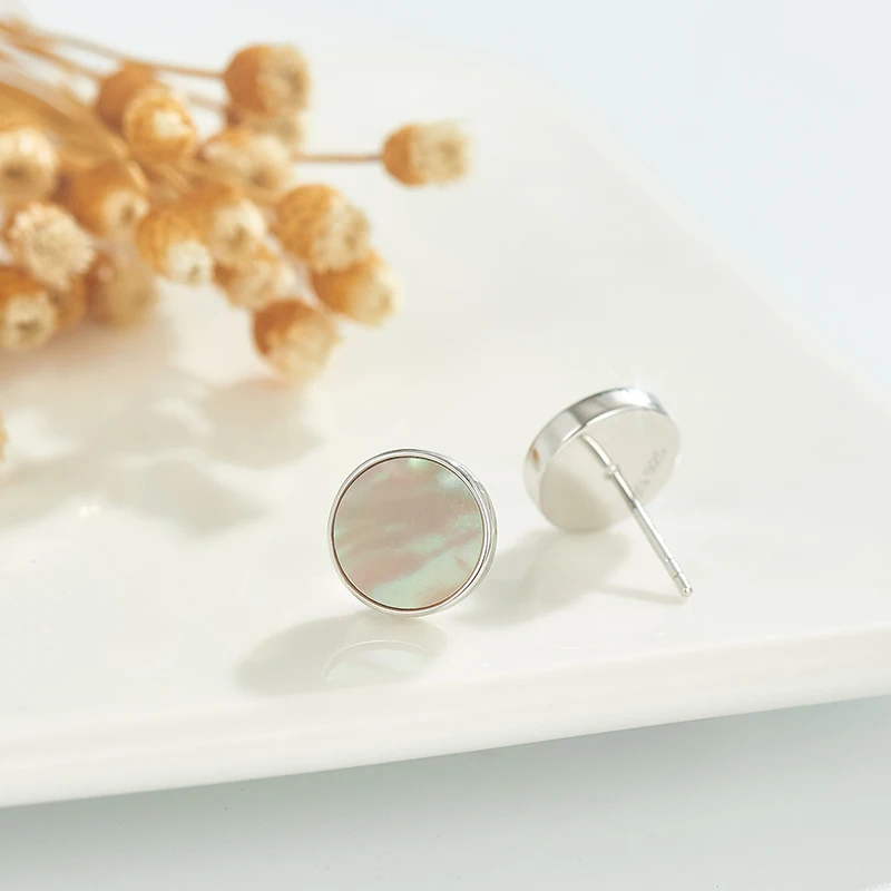 Delicated Natural Color Shell Inlay Round Silver Stud Earrings for Women Fancy Female Gemstone Jewellery OPE037S 
Delicated Natural Color Shell Inlay Round Silver Stud Earrings for Women Fancy Female Gemstone Jewellery OPE037S
