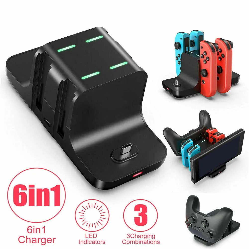 6in1 Controller Charger Dock Stand Station Holder For Nintendo Switch NS Joy-Con Gamepad Support For Switch Pro Console Charging
6in1 Controller Charger Dock Stand Station Holder For Nintendo Switch NS Joy-Con Gamepad Support For Switch Pro Console Charging