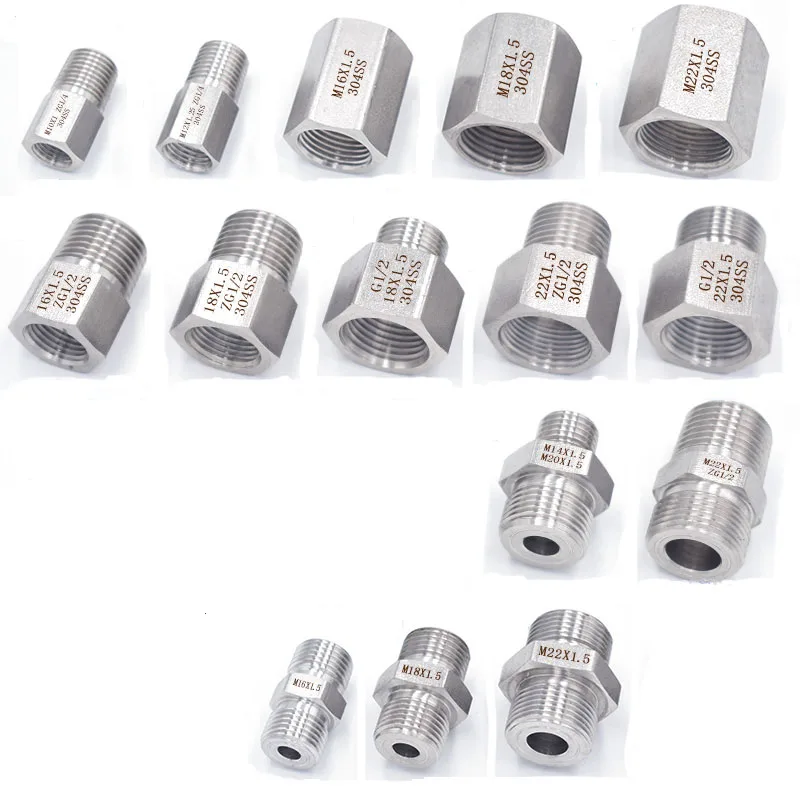 M10 M16 M18 M20 M22 Metric 1/4" 1/2" 3/4" BSP Female Male Thread 304 Stainless Steel Reducer Pipe Fitting Bushing Connector
M10 M16 M18 M20 M22 Metric 1/4" 1/2" 3/4" BSP Female Male Thread 304 Stainless Steel Reducer Pipe Fitting Bushing Connector
