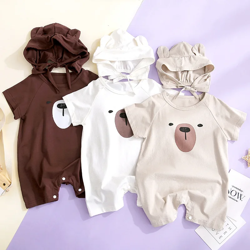 2021 Summer Baby Bodysuits Fashion Bear Print Short Sleeve Rompers Playsuits+ Sunhat 2PCS Sets Toddler Boy Girls Clothes Outfits
2021 Summer Baby Bodysuits Fashion Bear Print Short Sleeve Rompers Playsuits+ Sunhat 2PCS Sets Toddler Boy Girls Clothes Outfits