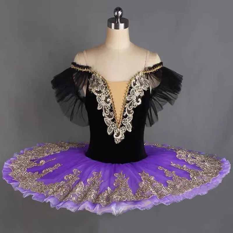 

Jupe Tutu de Ballet pour enfants, violet, Costume de danse du ventre, scène professionnelle, lac des cygnes, 2021