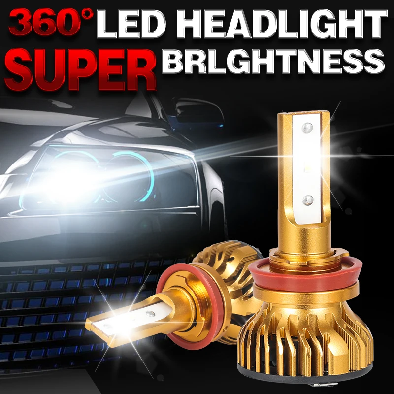 

Spanife Car Headlight LED H7 6800Lm H11 52W 6000k H1 H3 H4 Auto Headlamp 880 9005 9006 9012 Fog Light Bulbs for High/Beam Bulb