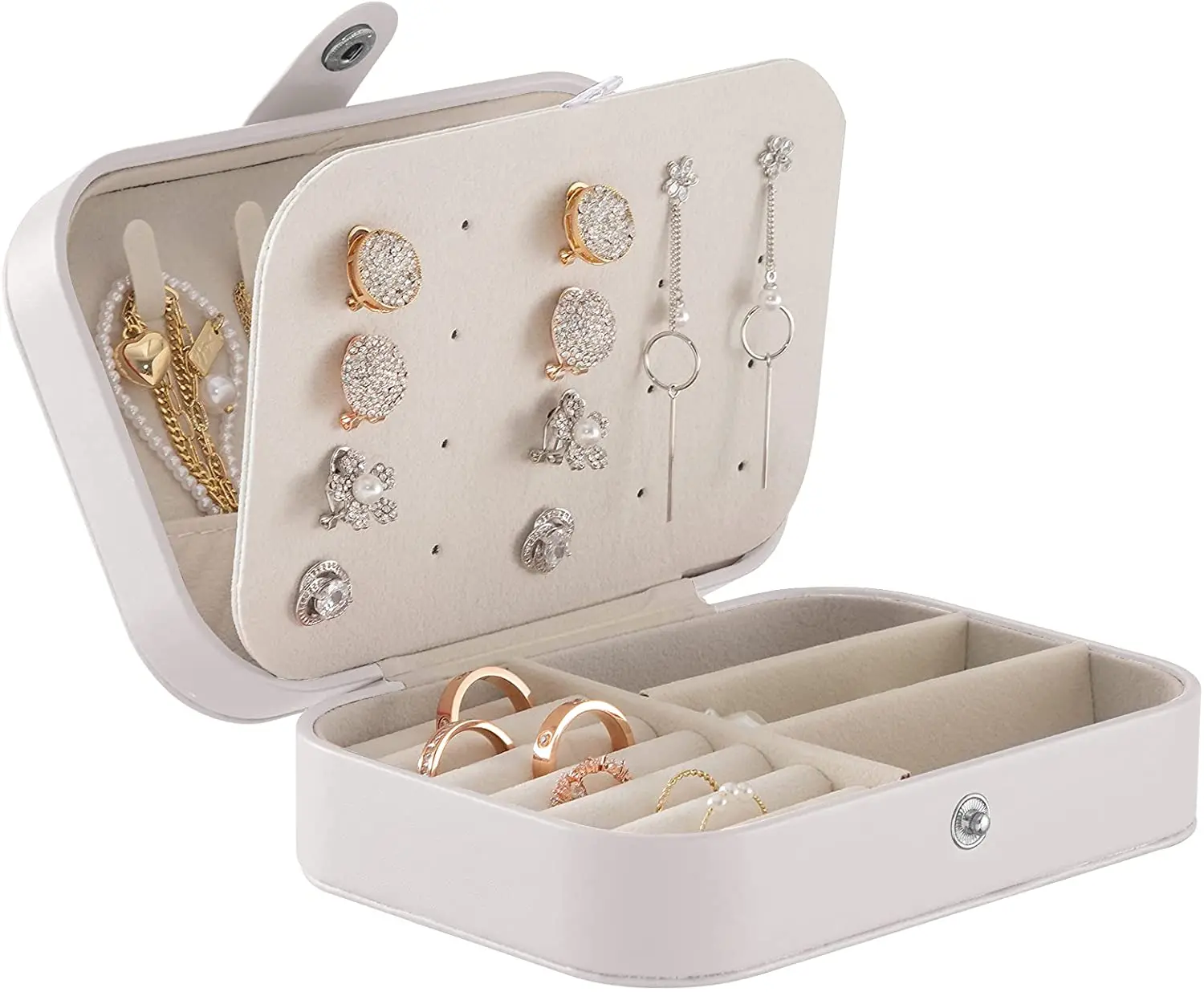 Portable Jewelry Box 2-tier Travel Jewelry Storage Box PU Leather Display Storage Box Ring Earring Bracelet Valentine's Day Gift
Portable Jewelry Box 2-tier Travel Jewelry Storage Box PU Leather Display Storage Box Ring Earring Bracelet Valentine's Day Gift
