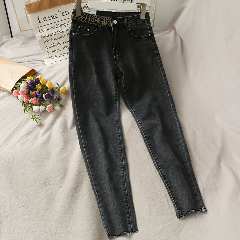 2020 Autumn Leopard Print High Waist Slimming Stretch Slim Dark All-Matching Jeans Women Fashionable Frayed Hem Tappered Pants
2020 Autumn Leopard Print High Waist Slimming Stretch Slim Dark All-Matching Jeans Women Fashionable Frayed Hem Tappered Pants