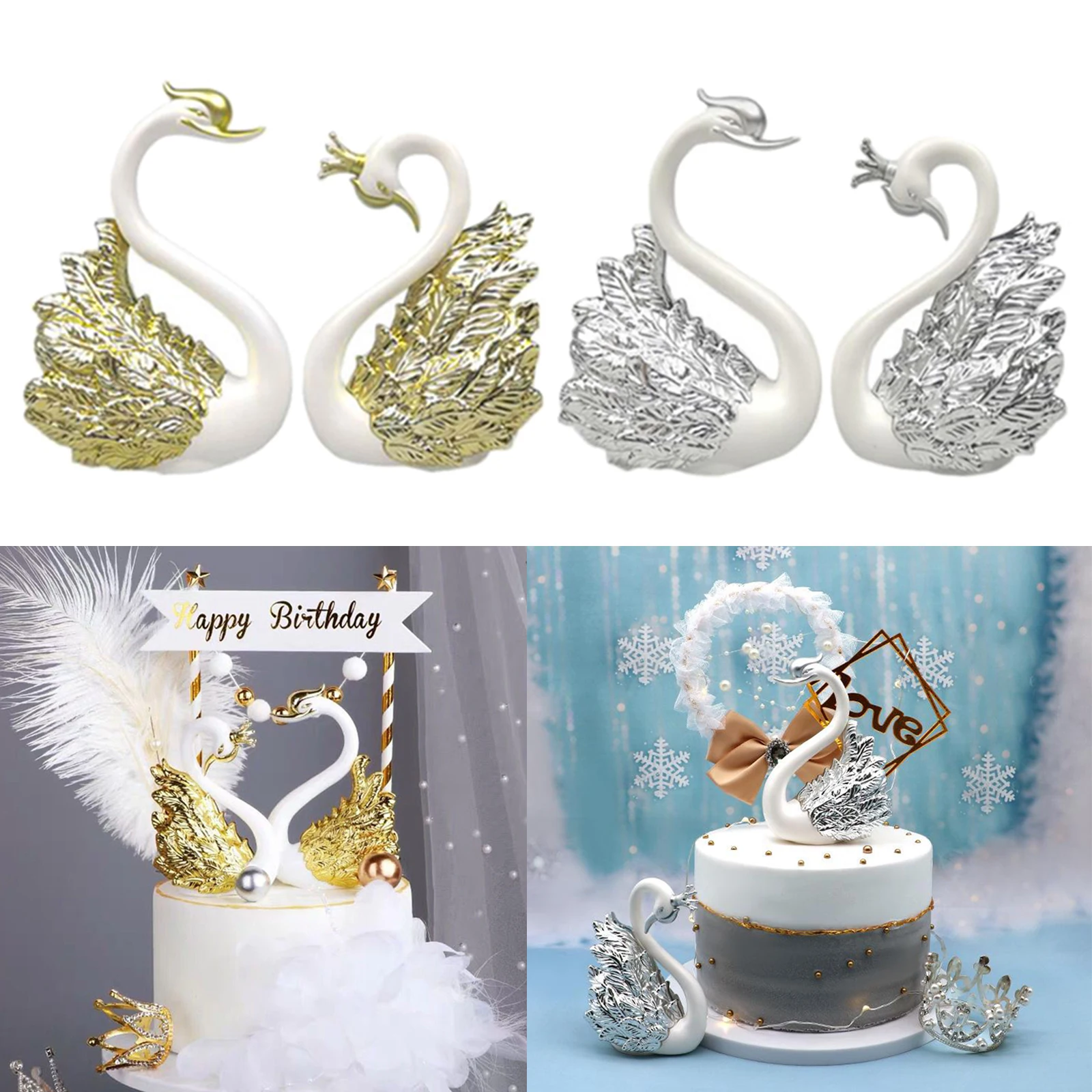 2pcs Romantic Crown Swan Figurine Collection Cake Topper Table Centerpiece Ornament
2pcs Romantic Crown Swan Figurine Collection Cake Topper Table Centerpiece Ornament