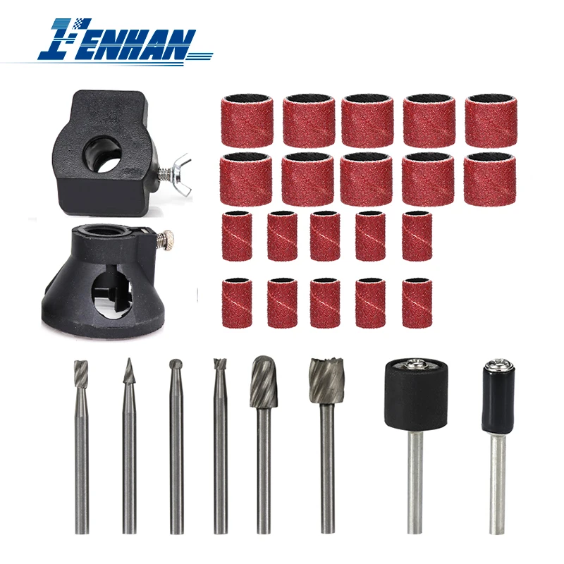 30pcs Sanding Bands Kit with 1/4 1/2 Shank Sanding Drum HSS Routing Router Bit Drill Bit Locator Rotary Tool Accessories
30pcs Sanding Bands Kit with 1/4 1/2 Shank Sanding Drum HSS Routing Router Bit Drill Bit Locator Rotary Tool Accessories