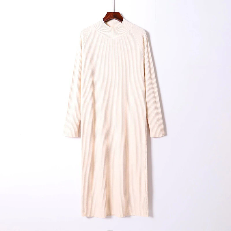 Chic oversize thick long sweater dress women Half-high autumn winter straight sweater dress female casual loose knit dress
Chic oversize thick long sweater dress women Half-high autumn winter straight sweater dress female casual loose knit dress