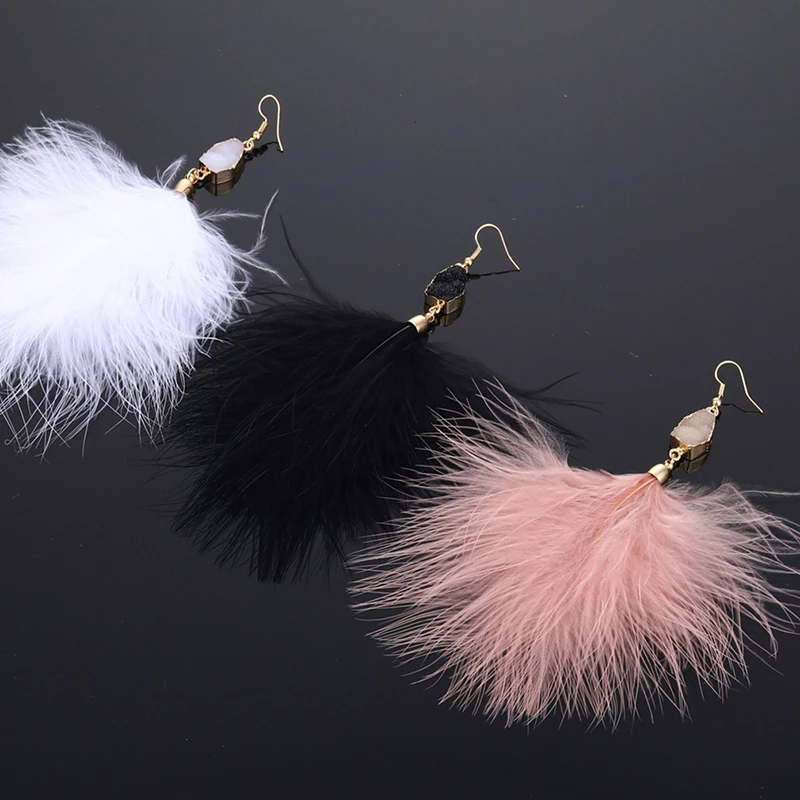 Women Feather Earrings Hanging Large Drop Earrings With Feathers Dangle Eaings Fashion Summer Statement Jewelry
Women Feather Earrings Hanging Large Drop Earrings With Feathers Dangle Eaings Fashion Summer Statement Jewelry