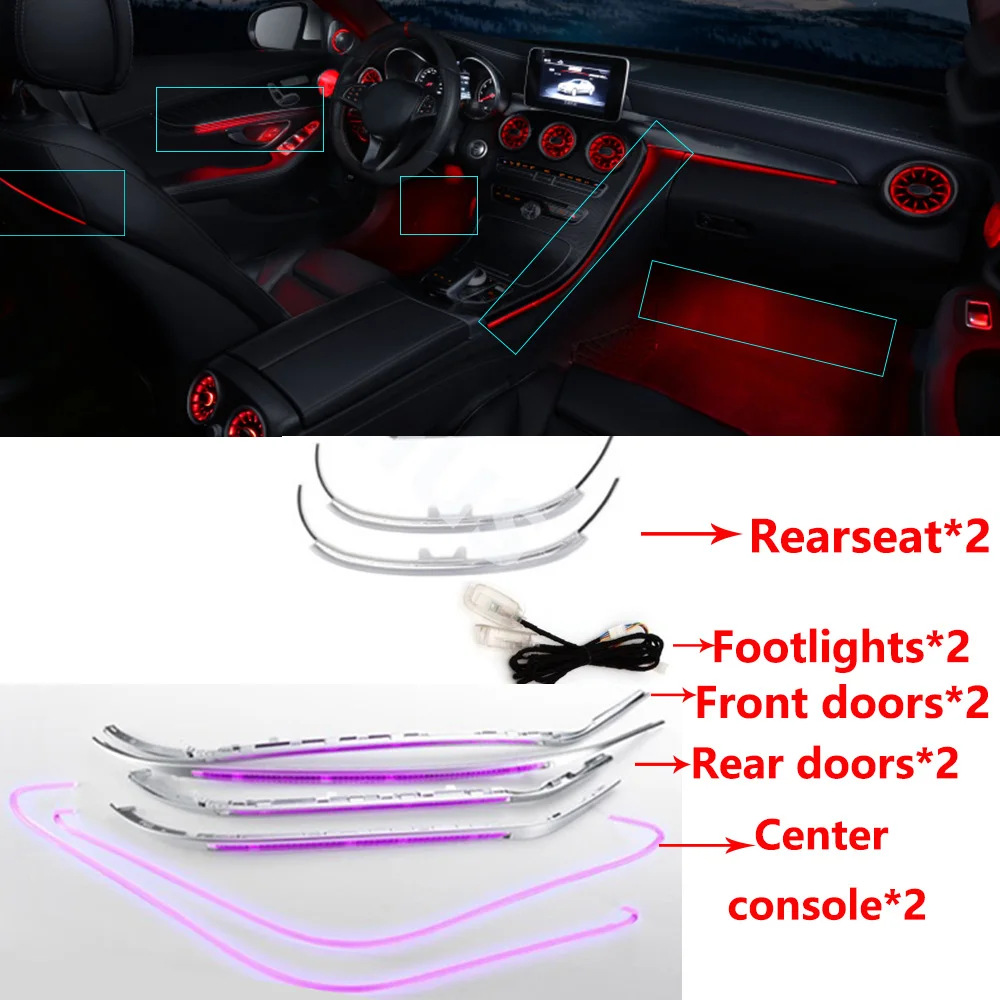 Upgrade brighter ambient light center consle footwell neon light backseat atmosphere lamp for mercedes benz w205 x253 2014-2021
Upgrade brighter ambient light center consle footwell neon light backseat atmosphere lamp for mercedes benz w205 x253 2014-2021