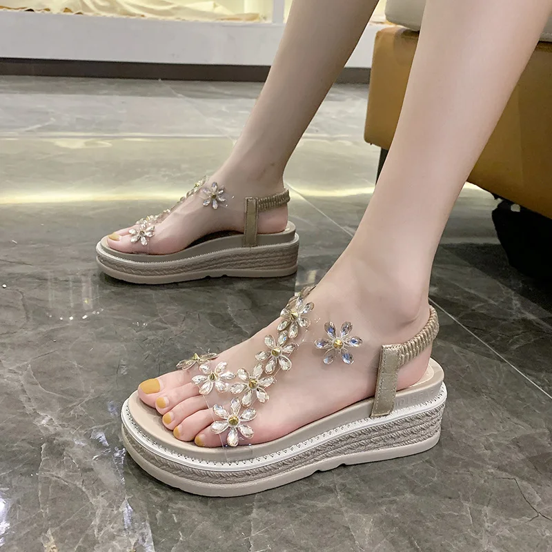 Summer Wedges Platform High Heel Sandals Rhinestone Shoes Women Transparent Heels Casual Sandal Fashion Gladiator Sandals Women
Summer Wedges Platform High Heel Sandals Rhinestone Shoes Women Transparent Heels Casual Sandal Fashion Gladiator Sandals Women