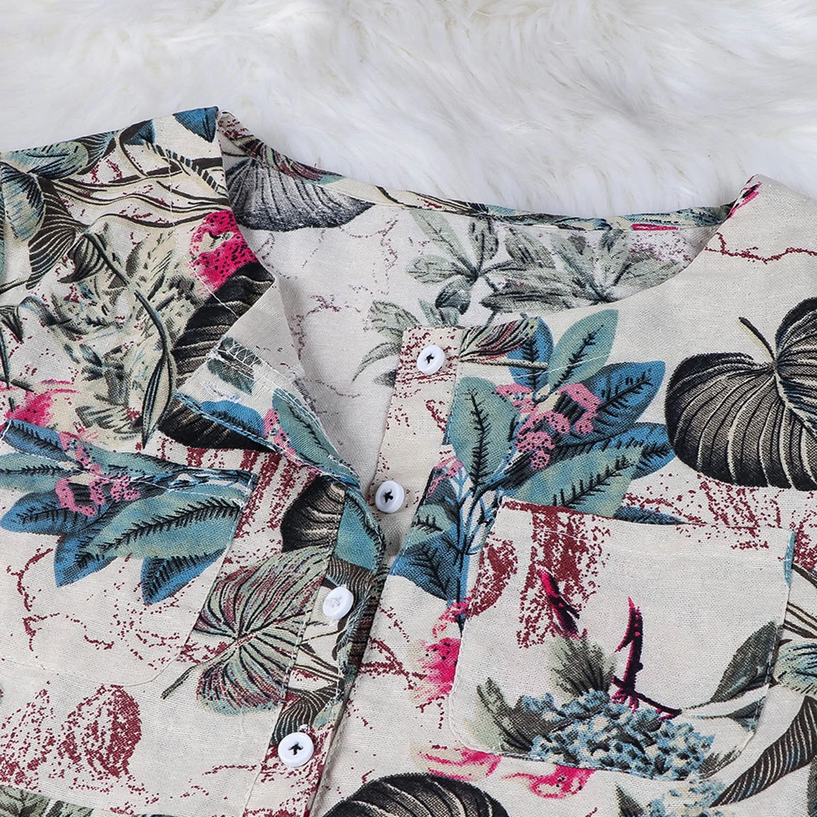 Women Cotton and Linen Shirts Tops Floral Print Short Sleeve Shirt Blouse Fashion Casual Loose Tops Ladies Shirt Female Blusas 
Women Cotton and Linen Shirts Tops Floral Print Short Sleeve Shirt Blouse Fashion Casual Loose Tops Ladies Shirt Female Blusas