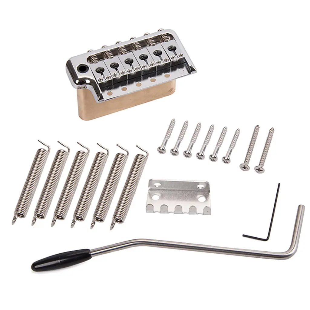 10.5mm 6 Saddle Hardtail Bridge Top Load Electric Guitar Tailpiece With Wrench Screws, Chrome
10.5mm 6 Saddle Hardtail Bridge Top Load Electric Guitar Tailpiece With Wrench Screws, Chrome