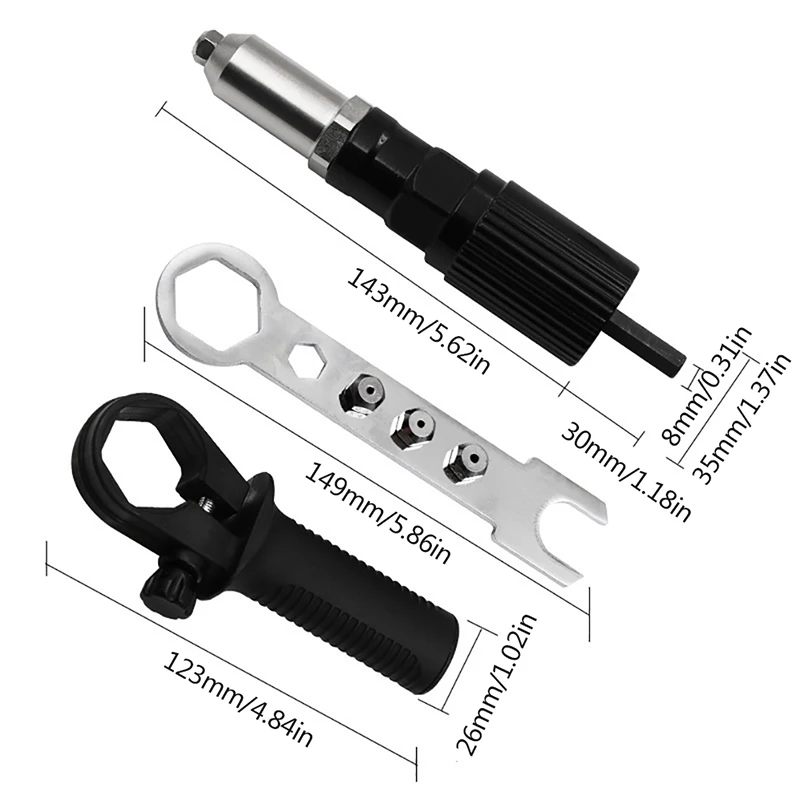 Electric Rivet Nut Riveting Tool Cordless Riveting Drill Adaptor Insert Nut Tool
Electric Rivet Nut Riveting Tool Cordless Riveting Drill Adaptor Insert Nut Tool