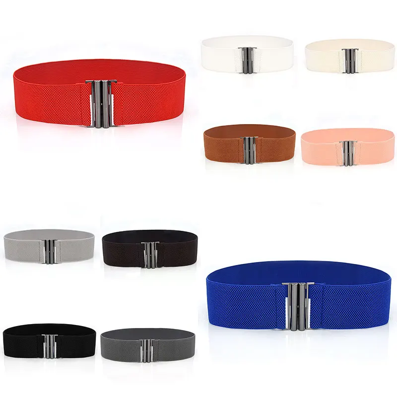 Elastic Stretch Cinch Waistband Lady Cummerbands Waist Belt Solid Color Metal Buckle Corset Belt Female Apparel Accessories
Elastic Stretch Cinch Waistband Lady Cummerbands Waist Belt Solid Color Metal Buckle Corset Belt Female Apparel Accessories