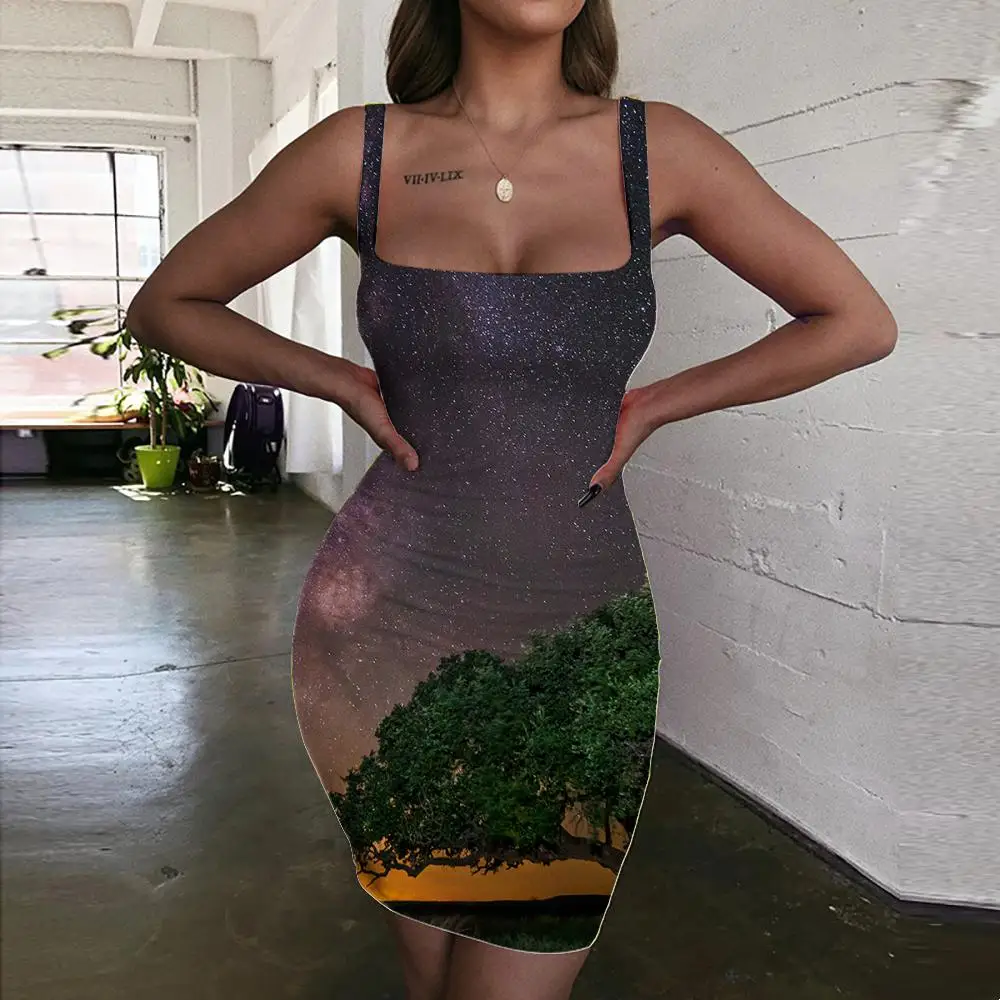 Giyu Brand Galaxy Dress Women Space Halter Sleeveless Tree Sundress Womens Clothing Summer Short Boho Fashion
Giyu Brand Galaxy Dress Women Space Halter Sleeveless Tree Sundress Womens Clothing Summer Short Boho Fashion