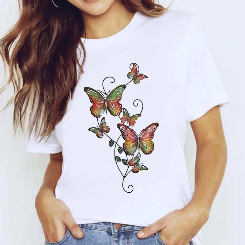 T-shirts Top for Women Spring Autumn Cartoon Watercolor Butterfly Clothing Print Lady Graphic T Shirt Ladies Female Tee T-Shirt
T-shirts Top for Women Spring Autumn Cartoon Watercolor Butterfly Clothing Print Lady Graphic T Shirt Ladies Female Tee T-Shirt
