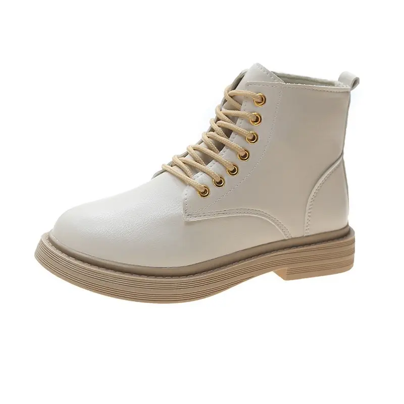 Fashion Flat Shoes Woman Square Heel Platform PU Leather Ankle Boots Lace Up Women Shoes White Botas Mujer
Fashion Flat Shoes Woman Square Heel Platform PU Leather Ankle Boots Lace Up Women Shoes White Botas Mujer