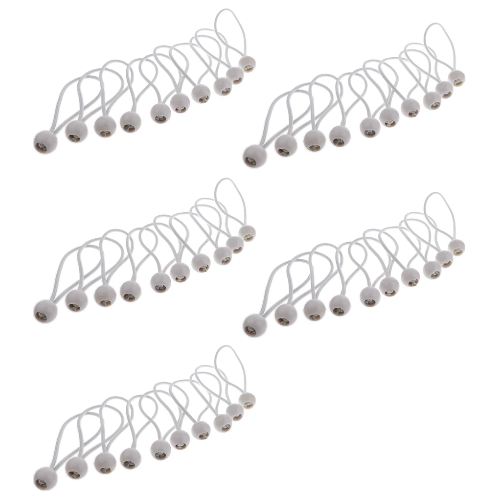 50pcs 150mm 5mm Heavy Duty Ball Bungee Cords Elastic Tie Ropes for Securing Canopy Tent Tarp
50pcs 150mm 5mm Heavy Duty Ball Bungee Cords Elastic Tie Ropes for Securing Canopy Tent Tarp