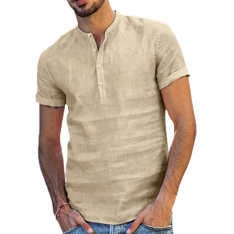 Casual Men Shirts Linen Short Sleeve Breathable Men's Baggy Casual Shirts Slim Fit Solid Cotton Shirts Mens Pullover Tops Blouse
Casual Men Shirts Linen Short Sleeve Breathable Men's Baggy Casual Shirts Slim Fit Solid Cotton Shirts Mens Pullover Tops Blouse