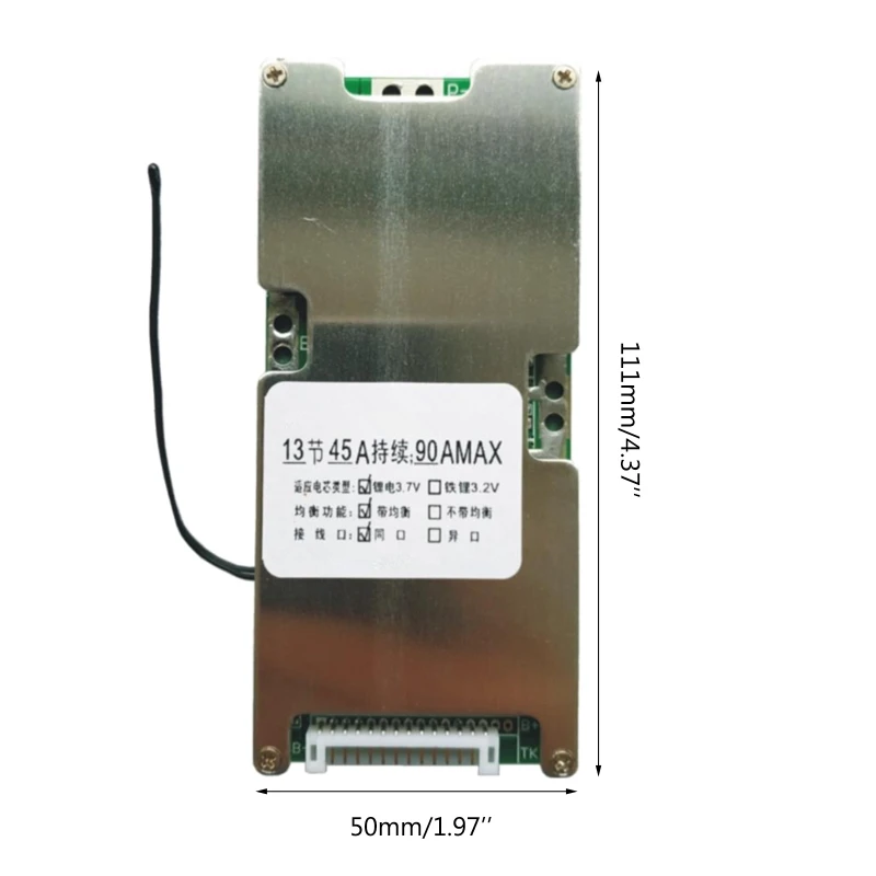 13S 48V 45A Battery Protection Board Li-ion Cell Battery BMS PCB Equalizer Board
13S 48V 45A Battery Protection Board Li-ion Cell Battery BMS PCB Equalizer Board