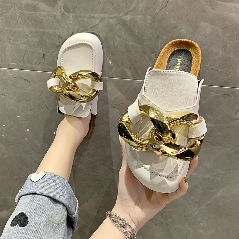 Cover Toe Female Shoes Mules For Women 2021 House Slippers Platform Loafers Low Rivet Slides New Flat Hoof Heels Metal Decoratio
Cover Toe Female Shoes Mules For Women 2021 House Slippers Platform Loafers Low Rivet Slides New Flat Hoof Heels Metal Decoratio