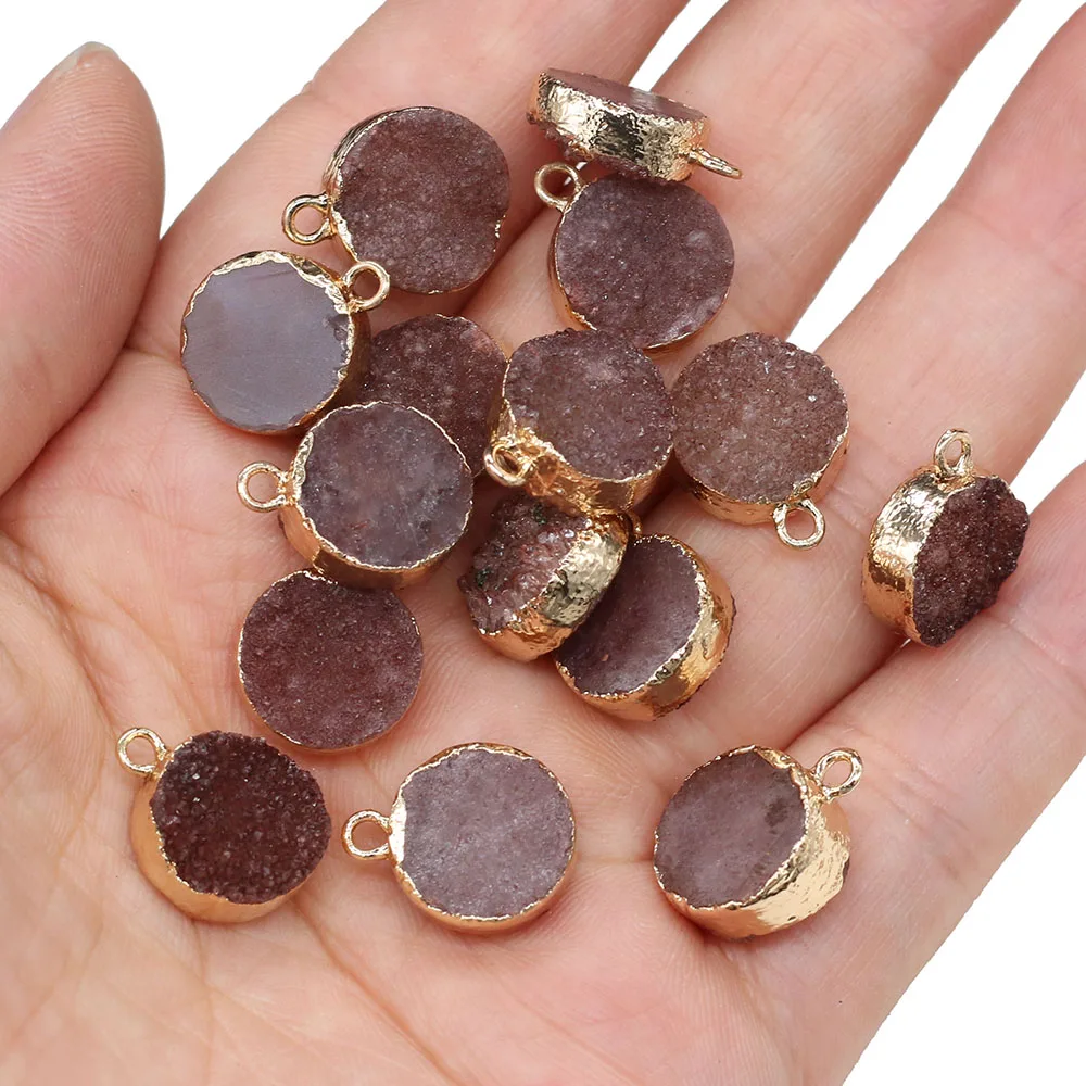 Natural Stone Pendant Round Shape Charms Agates Druzy Pendant for Jewelry Making DIY Necklace Earrings for Women 12x16mm
Natural Stone Pendant Round Shape Charms Agates Druzy Pendant for Jewelry Making DIY Necklace Earrings for Women 12x16mm