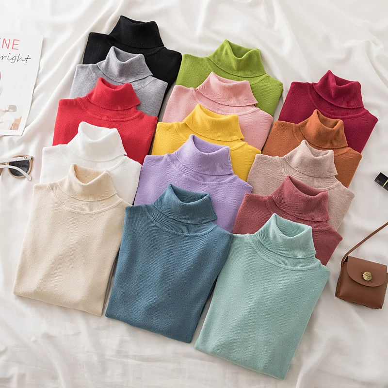 Women's High Collar Bottom Shirt Spring Autumn 2021 Fashion New Solid Color Pullover Knit Top Korean Vintage Sweater 55G
Women's High Collar Bottom Shirt Spring Autumn 2021 Fashion New Solid Color Pullover Knit Top Korean Vintage Sweater 55G