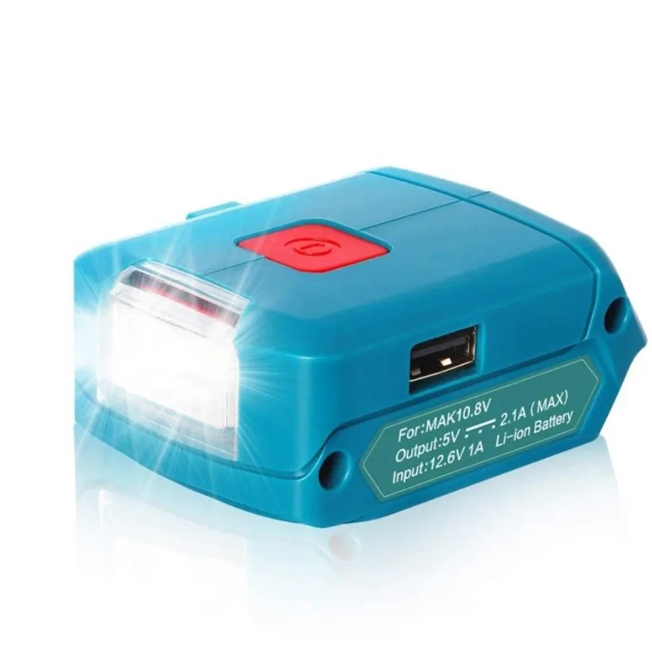 For Maki-ta 12V 10.8V Lion Battery Dual USB Converter Port With LED Light Spotlight Outdoor Flashlight For Maki-ta Batteries
For Maki-ta 12V 10.8V Lion Battery Dual USB Converter Port With LED Light Spotlight Outdoor Flashlight For Maki-ta Batteries