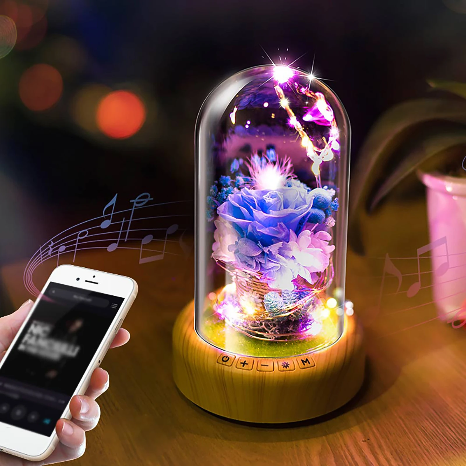 Динамик Bluetooth в форме розы, бионический, в стеклянном куполе, светодиодный светильник в форме цветка розы, Bluetooth-динамик, украшение для дома
Динамик Bluetooth в форме розы, бионический, в стеклянном куполе, светодиодный светильник в форме цветка розы, Bluetooth-динамик, украшение для дома