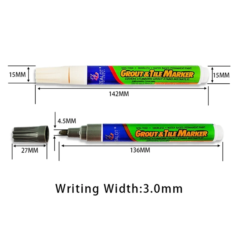 Tile Gaps Repair Color Pen Waterproof Dirt-proof Special Beautiful Seam Floor Refresher Marker Refill
Tile Gaps Repair Color Pen Waterproof Dirt-proof Special Beautiful Seam Floor Refresher Marker Refill