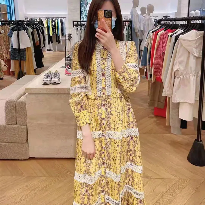 Female Summer French Elegant Print Lace Spliced Long Dress Ladies Slim High Version Designed Dress Ladies Casual Dresses ML228
Female Summer French Elegant Print Lace Spliced Long Dress Ladies Slim High Version Designed Dress Ladies Casual Dresses ML228