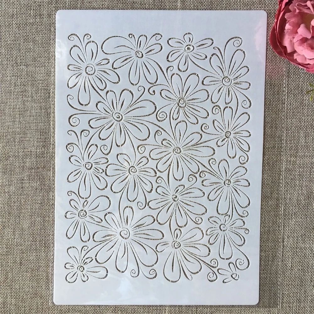 A4 29cm Transparent Flowers Texture DIY Layering Stencils Wall Painting Scrapbook Coloring Embossing Album Decorative Template
A4 29cm Transparent Flowers Texture DIY Layering Stencils Wall Painting Scrapbook Coloring Embossing Album Decorative Template