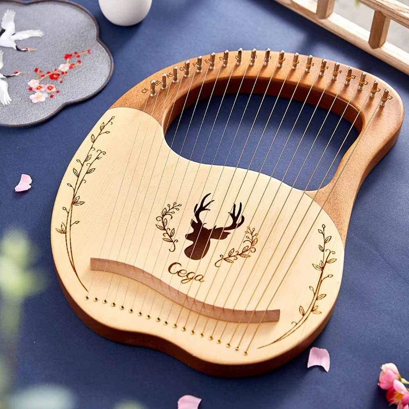 Cega Lyre Harp 19 String Solid Wood Lye Harp with Carry Bag Portable Lyre 19 String Unique Patterns Carved Phonetic Symbols
Cega Lyre Harp 19 String Solid Wood Lye Harp with Carry Bag Portable Lyre 19 String Unique Patterns Carved Phonetic Symbols