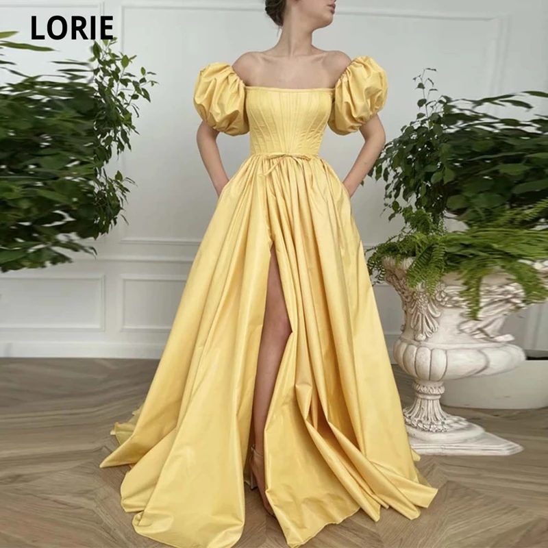 LORIE Long Taffeta A-line Prom Dress With A Leg Slit Robes De Soirée Formal Vestidos De Fiesta Puffy Short Sleeves Corset Back
LORIE Long Taffeta A-line Prom Dress With A Leg Slit Robes De Soirée Formal Vestidos De Fiesta Puffy Short Sleeves Corset Back