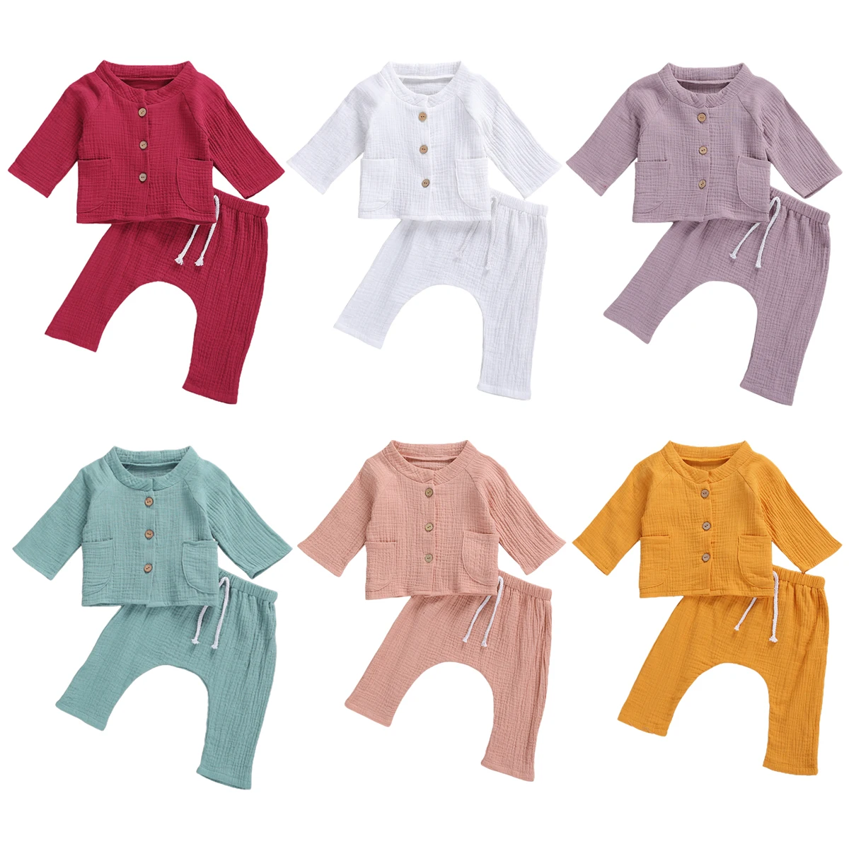 Комплект детской одежды из двух предметов, однотонный костюм с длинными рукавами и длинными брюками, костюм с круглым воротником и карманам...
Комплект детской одежды из двух предметов, однотонный костюм с длинными рукавами и длинными брюками, костюм с круглым воротником и карманам...