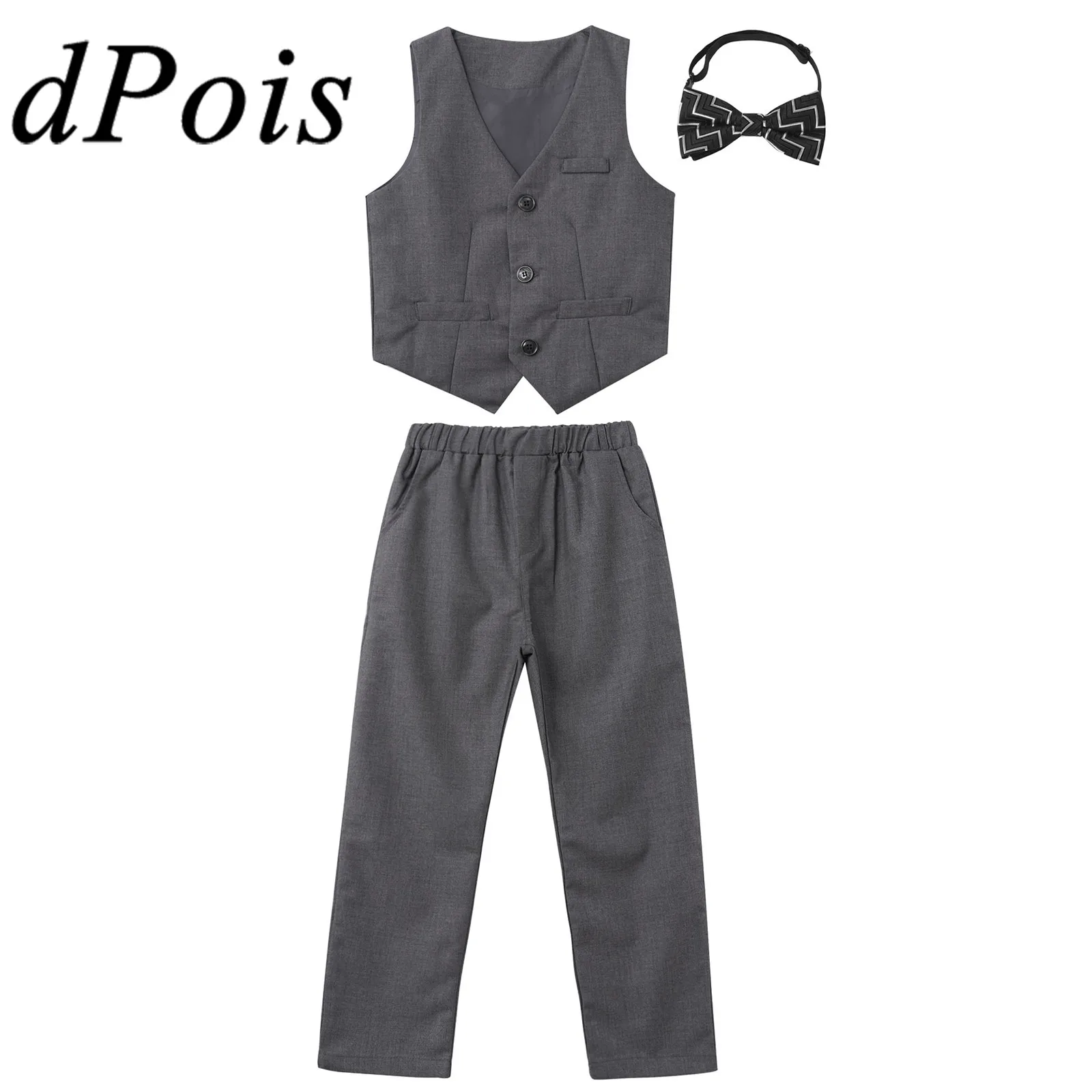 3Pcs Kids Boys Gentleman Suit Children's School Uniform Fully Lined Button Down Vest & Pants Flower Boys Suits Formal Clothes
3Pcs Kids Boys Gentleman Suit Children's School Uniform Fully Lined Button Down Vest & Pants Flower Boys Suits Formal Clothes