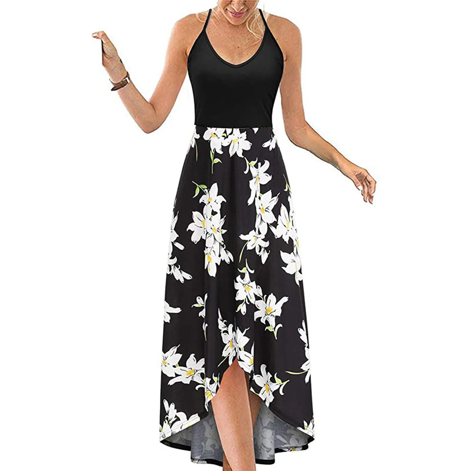 40# Vintage Asymmetrical Sleeveless Summer Dress Spagetti Strap Bohemian Dress 2021 Halter Open Back Dress Women Clothing
40# Vintage Asymmetrical Sleeveless Summer Dress Spagetti Strap Bohemian Dress 2021 Halter Open Back Dress Women Clothing