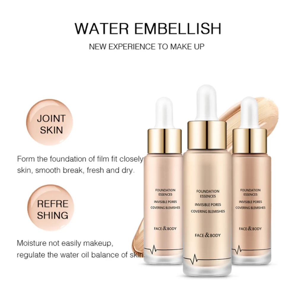 New 40g Foundation Essence Makeup Base Liquid Cover Concealer Long Lasting Nourishing Skin Care Oil Control
New 40g Foundation Essence Makeup Base Liquid Cover Concealer Long Lasting Nourishing Skin Care Oil Control