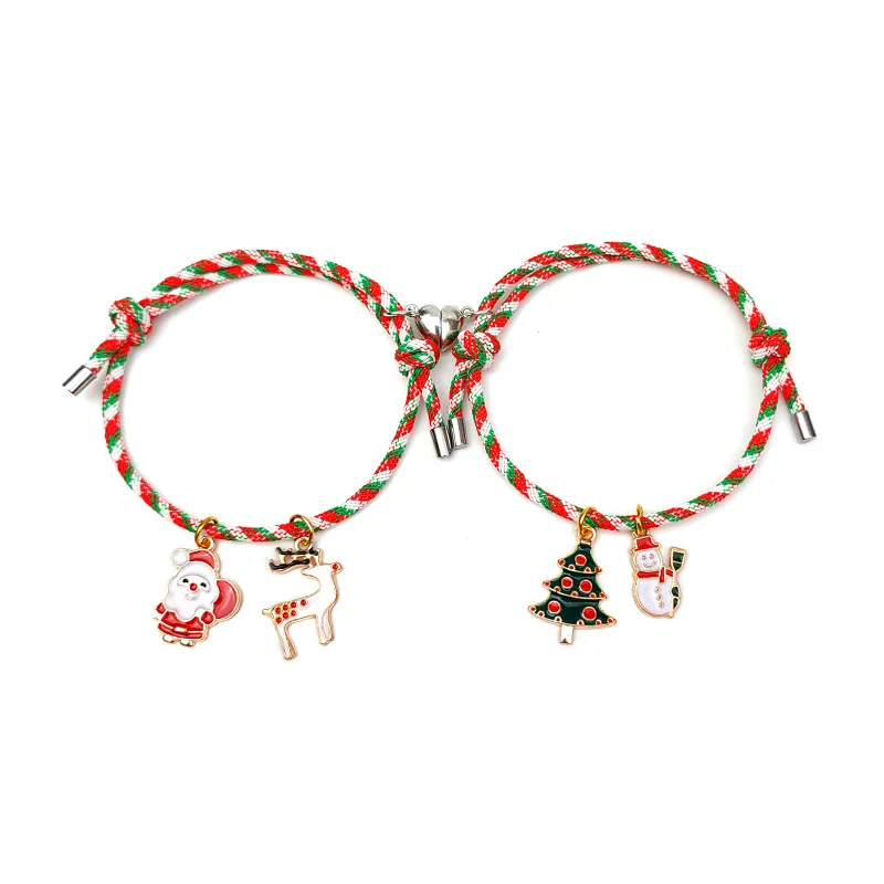 Christmas 2 Piece Couple Matching Bracelet Love Magnet Christmas Pendant Bracelet Elastic Cord Matching Parent child Bracelet
Christmas 2 Piece Couple Matching Bracelet Love Magnet Christmas Pendant Bracelet Elastic Cord Matching Parent child Bracelet