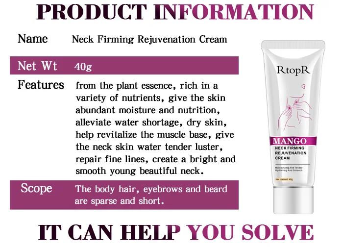 Neck Firming Rejuvenation Cream Anti-wrinkle Firming Skin Whitening Moisturizing Neck Serum Mild Peeling Beauty Neck Care TSLM1
Neck Firming Rejuvenation Cream Anti-wrinkle Firming Skin Whitening Moisturizing Neck Serum Mild Peeling Beauty Neck Care TSLM1